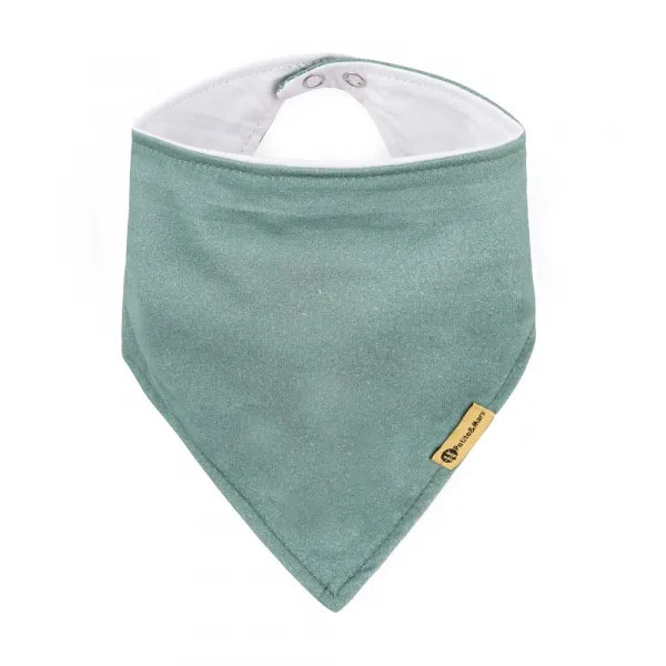 PETITE&MARS Podbradník bandana Luke 2 ks  Beige Kiwis&Misty Green 3m+
