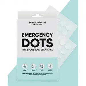 breakout + aid Emergency Dots For Spots and Blemishes lokálna starostlivosť proti akné na tvár, dekolt a chrbát s čajovníkovým olejom 72 ks