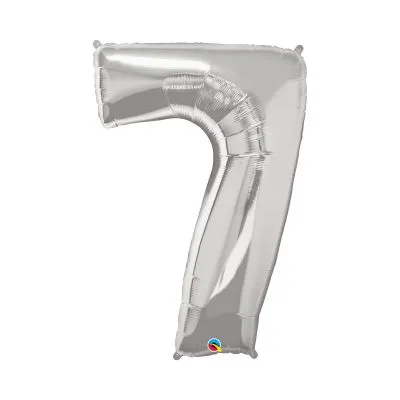 Balónik z fólie s číslicou 7 strieborný 92cm