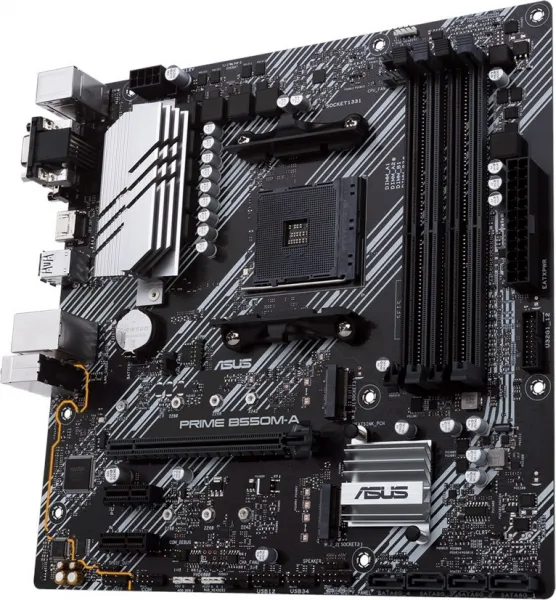 ASUS MB Sc AM4 PRIME B550M-A, AMD B550, 4xDDR4, 1xHDMI, 1xDVI, 1xVGA, mATX