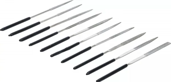 BGS Technics Sada diamantových pilníkov  rovné  140 x 3 mm  10-dielna BGS1920