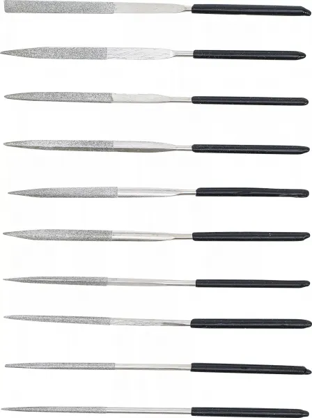 BGS Technics Sada diamantových pilníkov  rovné  140 x 3 mm  10-dielna BGS1920