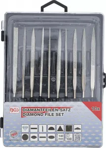 BGS Technics Sada diamantových pilníkov  rovné  140 x 3 mm  10-dielna BGS1920