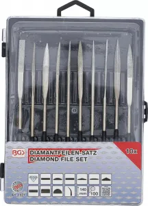 BGS Technics BGS technic 1921 – Sada zahnutých diamantových pilníkov 140 x 3 mm, 10-dielna