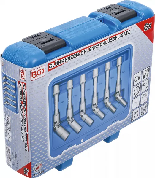 BGS Technics BGS technic 2986 – Sada kĺbových hlavíc na žhaviace sviečky 3/8", 6-dielna