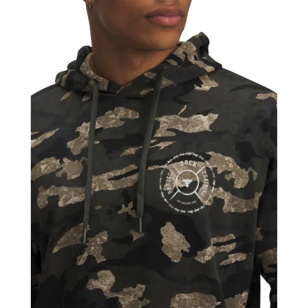Pánska mikina s kapucňou UNDER ARMOUR PROJECT ROCK AOP Terry HD-GRN