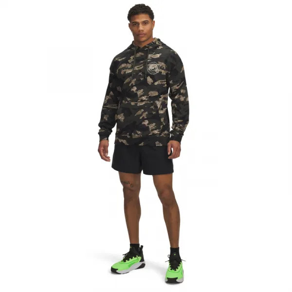 Pánska mikina s kapucňou UNDER ARMOUR PROJECT ROCK AOP Terry HD-GRN