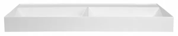 SAPHO - GODIVA dvojité umývadlo, liatý mramor, 119x44cm, bez otvoru, biela GU119-0