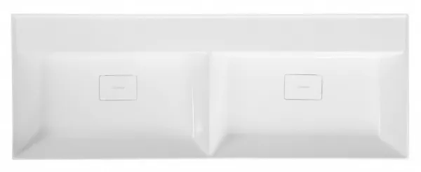SAPHO - GODIVA dvojité umývadlo, liatý mramor, 119x44cm, bez otvoru, biela GU119-0