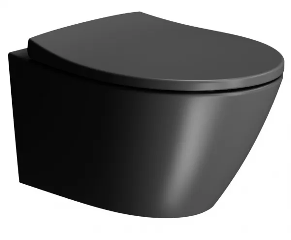 GSI - MODO WC sedátko, Soft Close, Quick Release, čierna mat/chórm MS98C26