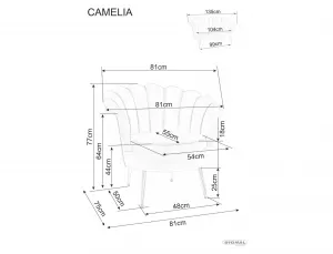 Signal Dvojmiestna pohovka Camellia zamat béžová