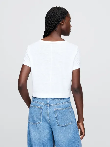 GAP Linen crop t-shirt - Women's