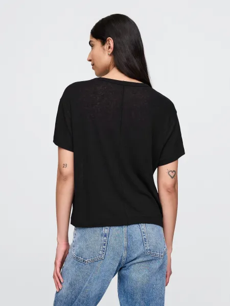 GAP Linen crop t-shirt - Women's