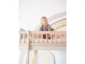 Detská poschodová posteľ s rebríkom vpravo BASIC 90x200 cm Zvoľte farbu: Kašmírová