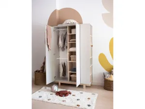 Šatníková skriňa s otvoreným regálom BASIC kašmírová
