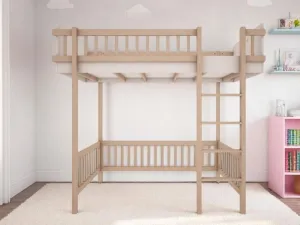 Vyvýšená posteľ BASIC s rebríkom 90x200 cm Zvoľte farbu: Kašmírová