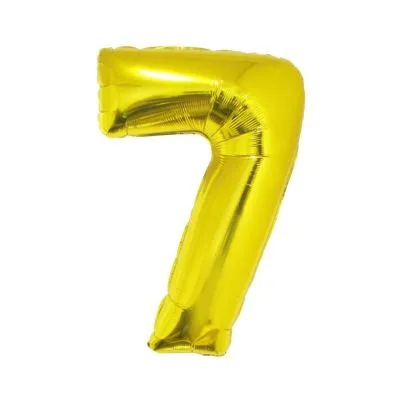 Balónik z fólie s číslicou 7 zlatý 92cm