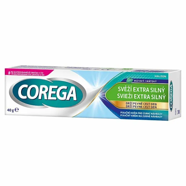 Corega Svieži extra silný fixačný krém na zubné náhrady mätový 40 g 1bal