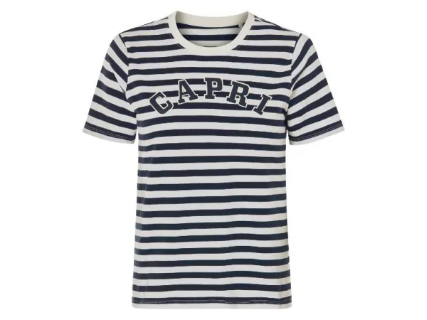 Esmara® Dámske tričko (pruhy/navy modrá/biela, S (36/38))