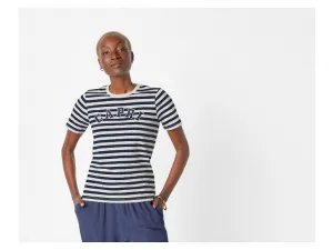 Esmara® Dámske tričko (pruhy/navy modrá/biela, S (36/38))