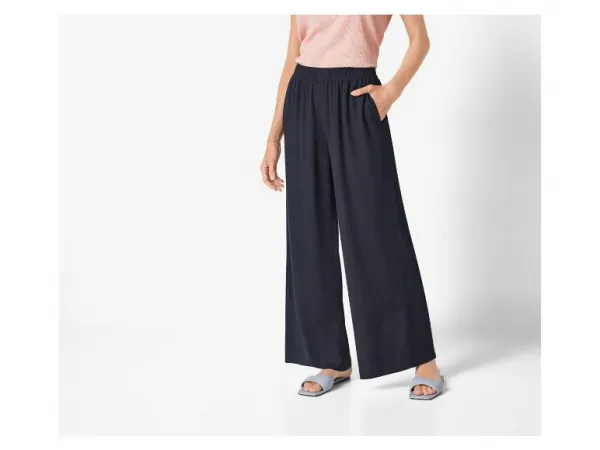 esmara® Dámske široké nohavice (navy modrá, XS (32/34))