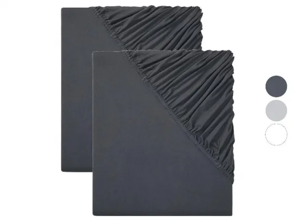 Livarno home Džersejové napínacie plachty, 180 – 200 x 200 cm, 2 kusy