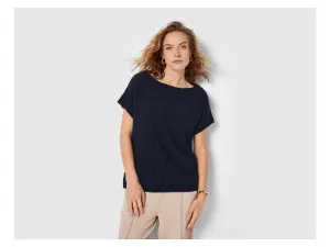 esmara® Dámsky pulóver s krátkym rukávom (navy modrá, M (40/42))