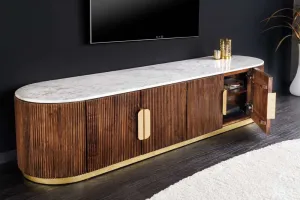 LuxD Dizajnový TV stolík Daichi 170 cm mango / mramor