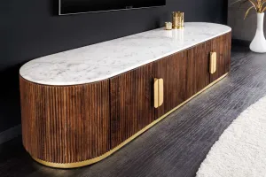 LuxD Dizajnový TV stolík Daichi 170 cm mango / mramor