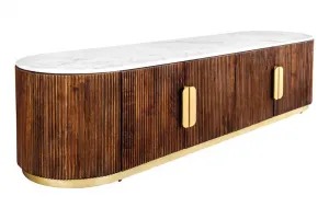LuxD Dizajnový TV stolík Daichi 170 cm mango / mramor