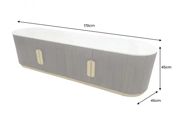 LuxD Dizajnový TV stolík Daichi 170 cm mango / mramor