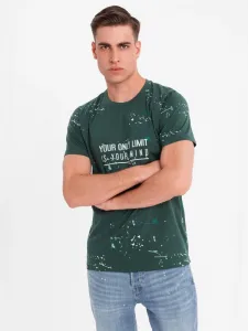 Módne tričko s nápisom pre mužov zelené