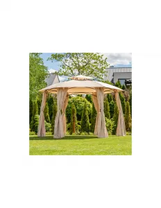 Záhradný pavilón 360x270 cm s posuvnými stenami GAVI v béžovej farbe