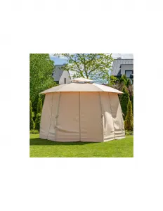 Záhradný pavilón 360x270 cm s posuvnými stenami GAVI v béžovej farbe