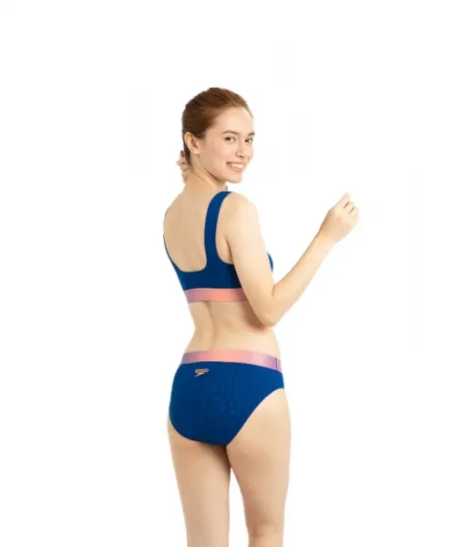 Speedo textured deep u-back 2 piece ammonite/coral/miami lilac 3xl -