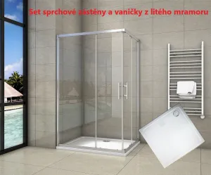 H K - Sprchovací kút štvorcový, SIMPLE 100x100 cm L / P variant, rohový vstup vrátane sprchovej vaničky z liateho mramoru SE-SIMPLE100100 / THOR-100sq