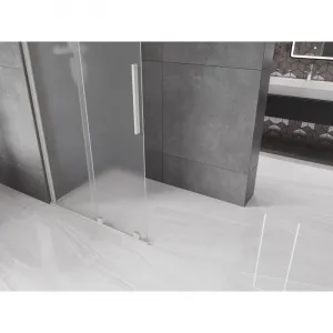 MEXEN/S - Velar Sprchová zástena posuvná Walk-in 80 x 200, dekor 8 mm, nikel kartáčovaný 871-080-000-33-97