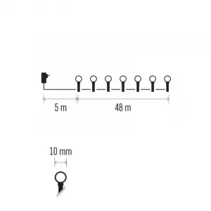EMOS Vánoční LED světelný řetěz s časovačem Esme 4800 cm studený bílý