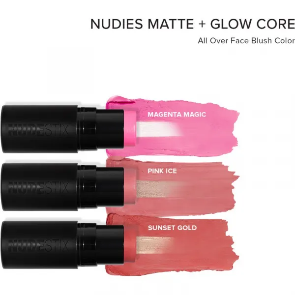 Nudestix Nudies Matte + Glow Core multifunkčné líčidlo na oči, pery a tvár odtieň Pink Ice 6 g