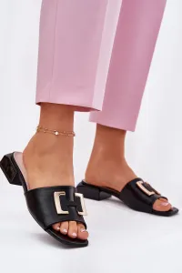 VINCEZA Elegantné Dámske Sandále Na Klíne S Zlatým Detailom