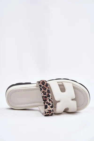 Dámske Kožené Sandále S Velcro Leopard Vinceza