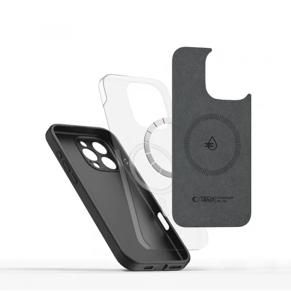 Tech-Protect Liquid Silicone MagSafe kryt na iPhone 16 Pro Max, čierny