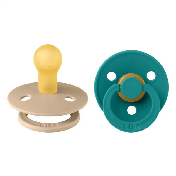 BIBS Cumlíky z prírodného kaučuku Colour 2ks, veľkosť 2 - Taupe / Scuba