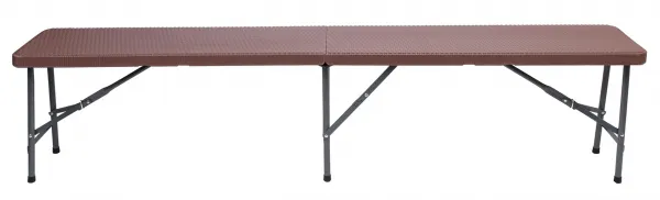 Ratanový hnedý cateringový set stôl 180 cm + 2 lavice