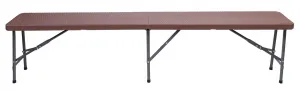 Ratanový hnedý cateringový set stôl 180 cm + 2 lavice