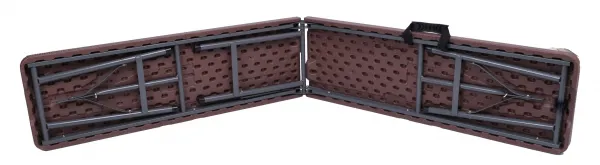 Ratanový hnedý cateringový set stôl 180 cm + 2 lavice