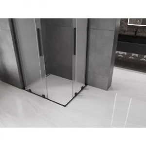 MEXEN/S - Velar L Duo sprchovací kút, posuvné dvere 100 x 90, dekor, čierna 871-100-090-02-33-70
