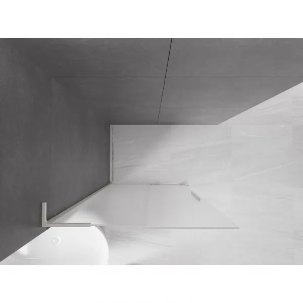 MEXEN/S - Velar L Sprchová zástena posuvná Walk-in 100 x 200, dekor 8 mm, nikel kartáčovaný 871-100-003-33-97