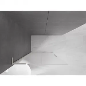 MEXEN/S - Velar L Sprchová zástena posuvná Walk-in 100 x 200, dekor 8 mm, nikel kartáčovaný 871-100-003-33-97