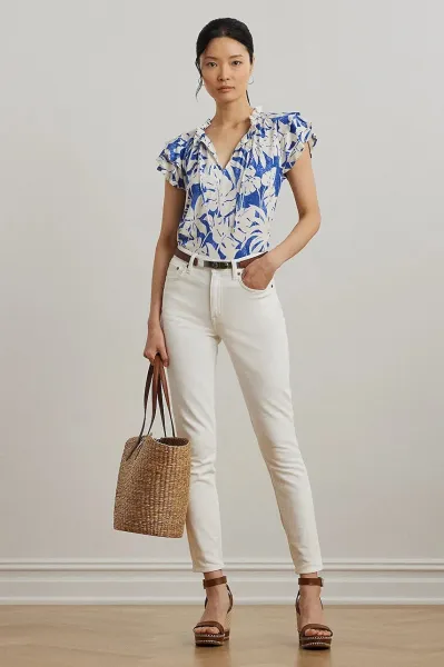 Ľanová blúzka Lauren Ralph Lauren